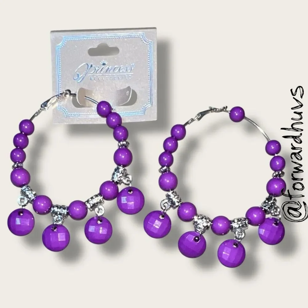 Bundle Sale 3 for $15 | Princess Accessories Purple Hoop Earrings